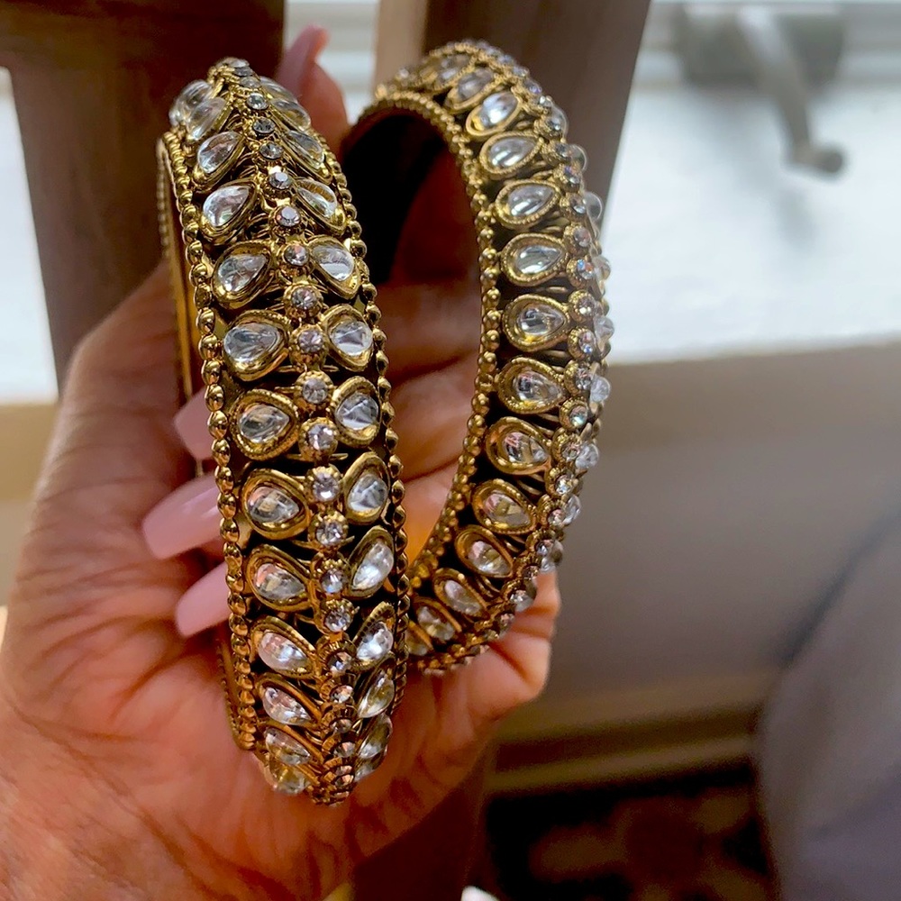 Bangles Karas with stones & kundan antique style